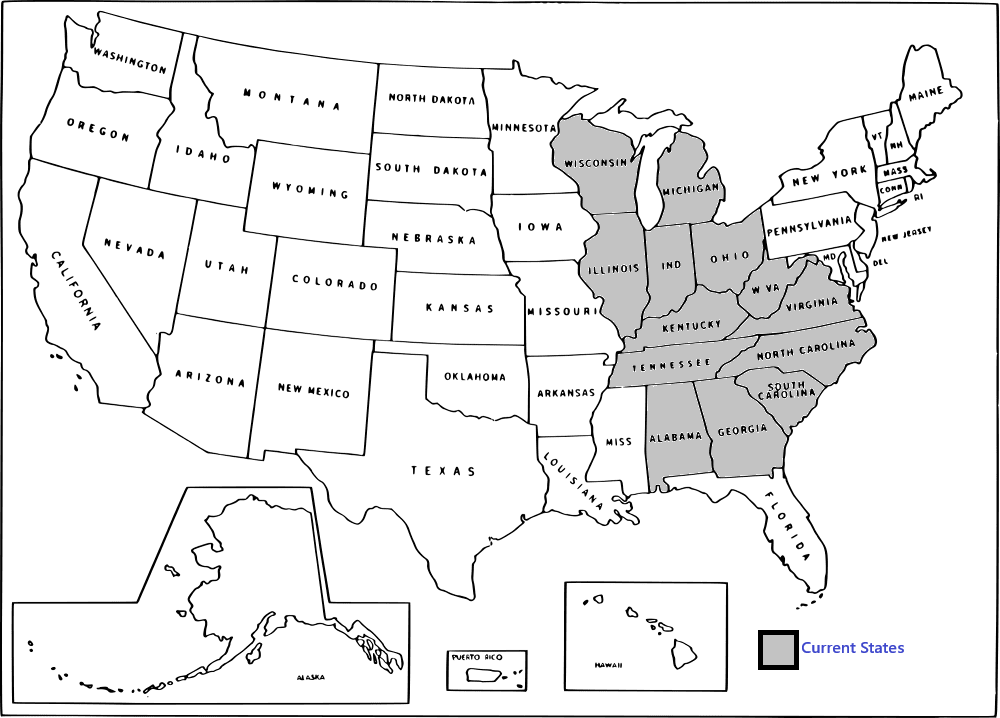SC Trucking Service Area Map